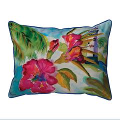 Lighthouse and Florals Extra Large Zippered Pillow 20x24
