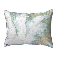 Chesapeake Bay - Pocomoke and Tangier Sounds, VA Nautical Map Extra Large Zippered Indoor/Outdoor Pillow 20x24