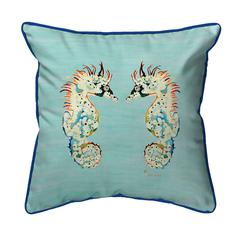 Betsy's Sea Horses - Teal Extra Large Zippered Pillow 22x22