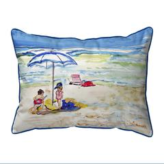 Playing On The Beach Extra Large Zippered Pillow 20x24