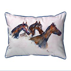 Three Horses Extra Large Zippered Pillow 20x24
