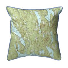Casco and Sebago Lake, ME Nautical Map Extra Large Zippered Indoor/Outdoor Pillow 22x22