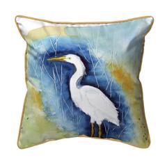 Great Egret Left Extra Large Zippered Pillow 22x22