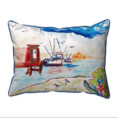 Dock & Shrimp Boat Extra Large Zippered Pillow 20x24