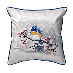 Blue Bird & Snow Extra Large Zippered Pillow 22x22