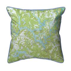 Lewis Smith Lake, AL Nautical Map Extra Large Zippered Indoor/Outdoor Pillow 22x22