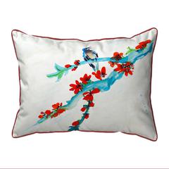 Red Buds & Bird Extra Large Pillow 20x24