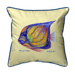 Blue Ring Angelfish - Yellow Extra Large Zippered Pillow 22x22