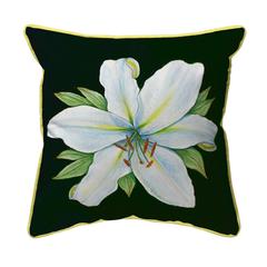 Casablanca Lily - Black Background Extra Large Zippered Indoor/Outdoor Pillow 22x22