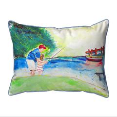 Fishing Lesson Extra Large Zippered Indoor/Outdoor Pillow 20x24