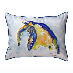 Blue Sea Turtle - Left Extra Large Zippered Pillow 20x24
