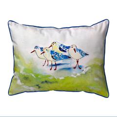 Green Sanderlings Extra Large Zippered Pillow 20x24
