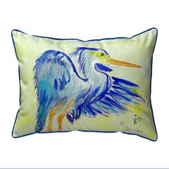 Teal Blue Heron Extra Large Zippered Pillow 20x24