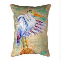 Egret on Rice Extra Large Zippered Pillow 20x24