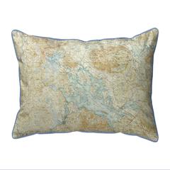 Winnipesaukee, NH Nautical Map Extra Large Zippered Indoor/Outdoor Pillow 20x24