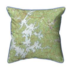 Lake Martin, AL Nautical Map Extra Large Zippered Indoor/Outdoor Pillow 22x22