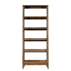 Vintage Oak finish trestle open shelving for versatile storage and display