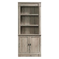 Oak Finish Bookcase with Modern Storage Design