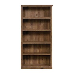 Vintage Oak Finish Storage Bookcase with Open Shelving for Home Organization