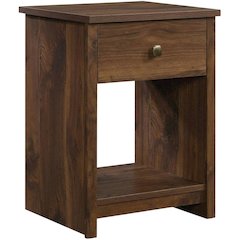 Nightstand with Rich Walnut Finish and Transitional Style