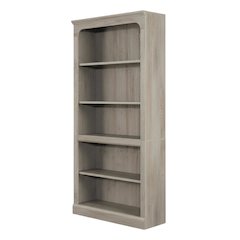Modern Farmhouse Chalked Chestnut Storage Bookcase with Rectangular Design