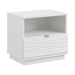 White Nightstand with Contemporary Design and Sleek Rectangular Shape