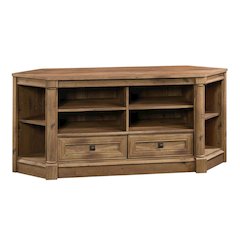 Wood Entertainment Credenza with Vintage Oak Finish for TVs up to 60 inches