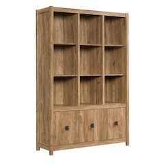 Wooden Bookcase in Sindoori Mango Finish with Modern Farmhouse Style