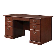 Classic Cherry Executive Desk With Traditional Style And Rectangular Design