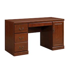 Modern Brown Credenza with Traditional Finish and Spacious Storage