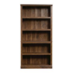 Walnut Finish Storage Bookcase with Versatile Shelving for Home or Office