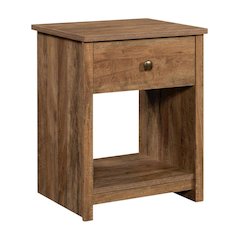 Sindoori Mango Finish Night Stand with Bohemian and Transitional Style