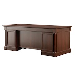 Elegant Cherry Finish Executive Desk With Traditional Style, Rectangle Shape