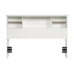 Engineered Wood Farmhouse Bookcase Headboard for Full and Queen Beds, Soft White