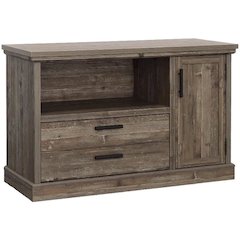 Green Engineered Wood Storage Credenza with Double Cabinet for Living Room