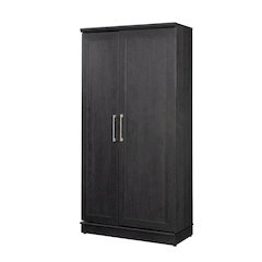 Contemporary Raven Oak Finish Storage Cabinet With Spacious Design