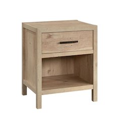 Oak Finish Nightstand with Coastal Cottage Style and Rectangle Design