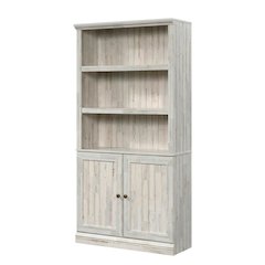 White Plank Finish Bookcase with Rectangular Shape and Spacious Storage