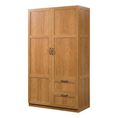 Brown Wood Armoire With Spacious Storage And Classic Rectangular Design