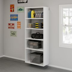 GarageCore 83" hx15 d Shelves, White Finish