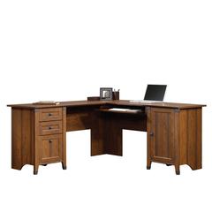 Carson Forge L Desk, Washington Cherry finish