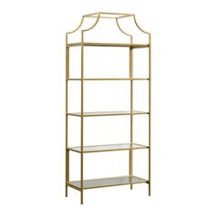 International Lux Open Shelving, Satin Gold finish