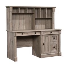 Palladia Computer Desk with Hutch, Split Oak finish