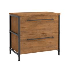Iron City File Cabinet, Checked Oak finish