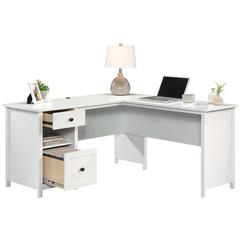 County Line L Desk, Soft White finish