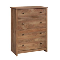 Brown 4-Drawer Bedroom Chest for Clothing Storage with Simple Design