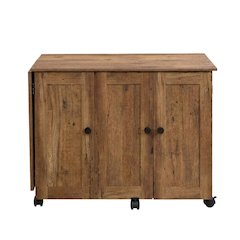 Vintage Oak craft and hobby storage unit with versatile organization features