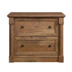 Vintage Oak Finish File Cabinet with Laminated Lateral Design