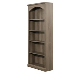 Salt Oak finish bookcase with transitional design, versatile storage solution