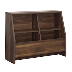 Walnut Finish Bookcase, Rectangular Shape and Bohemian, Mid-century Modern Style